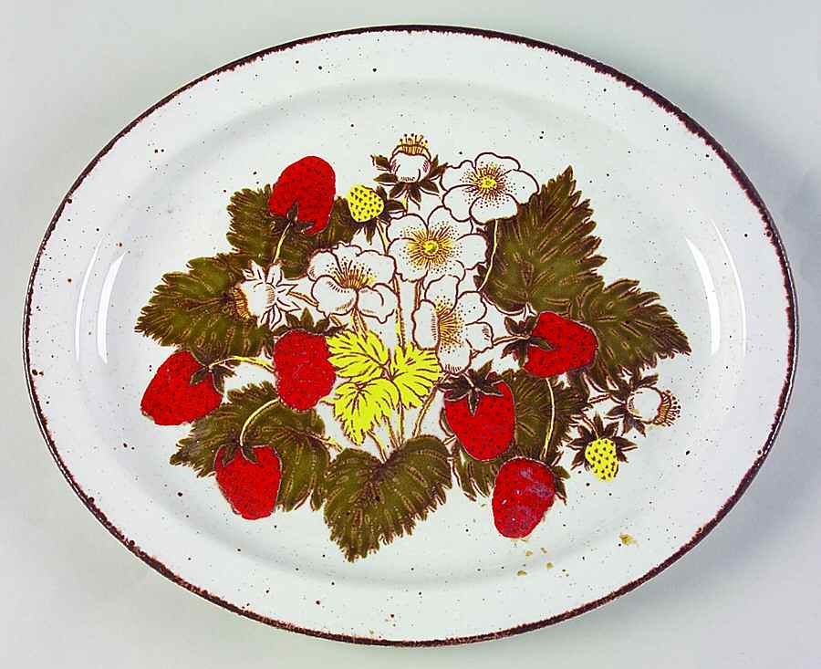 Strawberry 12" Oval Serving Platter by W R Midwinter Ltd-1