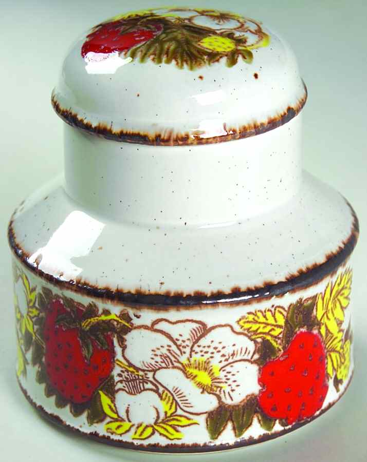 Strawberry Sugar Bowl & Lid by W R Midwinter Ltd-1