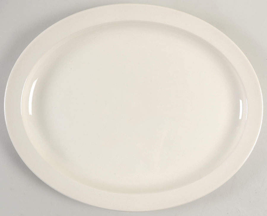 Stonehenge White 13" Oval Serving Platter by W R Midwinter Ltd-1