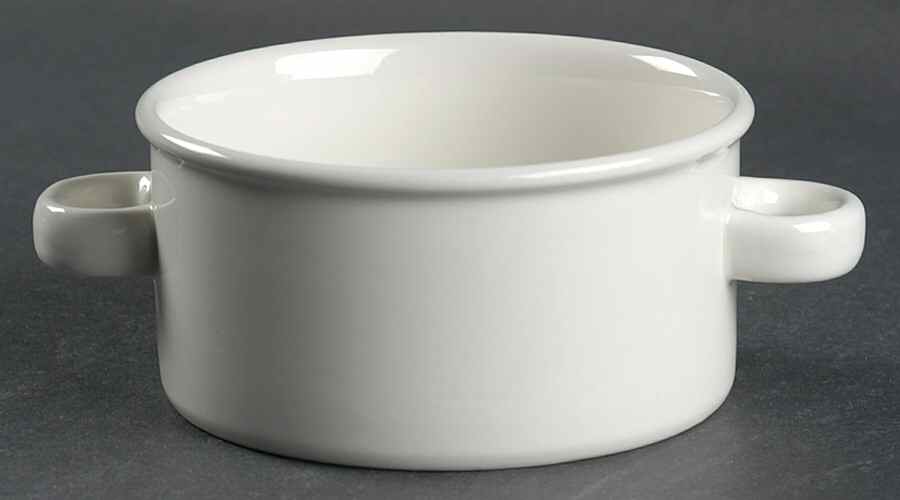 Stonehenge White Flat Cream Soup Bowl by W R Midwinter Ltd-1