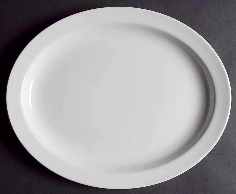 Stonehenge White 11" Oval Serving Platter by W R Midwinter Ltd-1