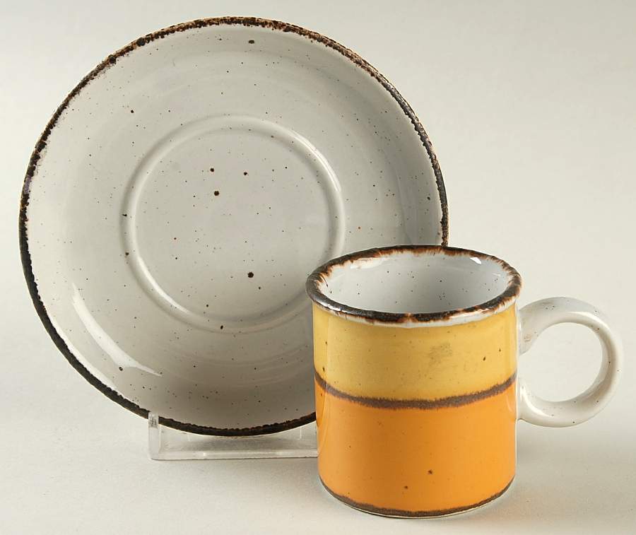Sun Flat Demitasse Cup & Saucer Set by W R Midwinter Ltd-1