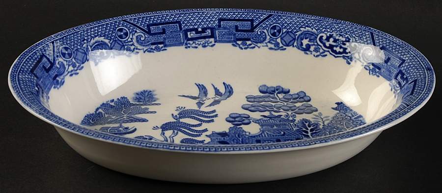 Willow Blue 9" Oval Vegetable Bowl by W R Midwinter Ltd-1