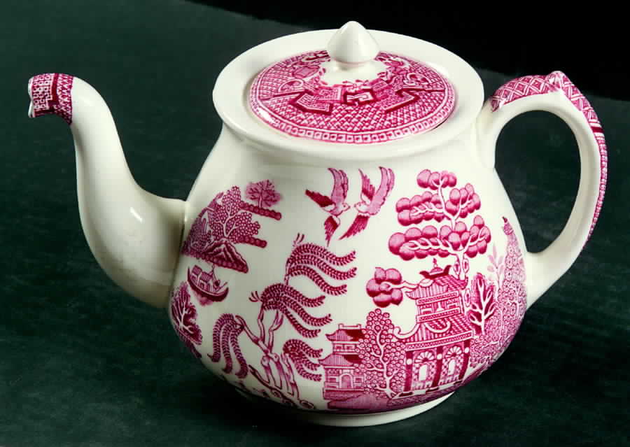 Willow Red (Smooth) Teapot & Lid by W R Midwinter Ltd-1