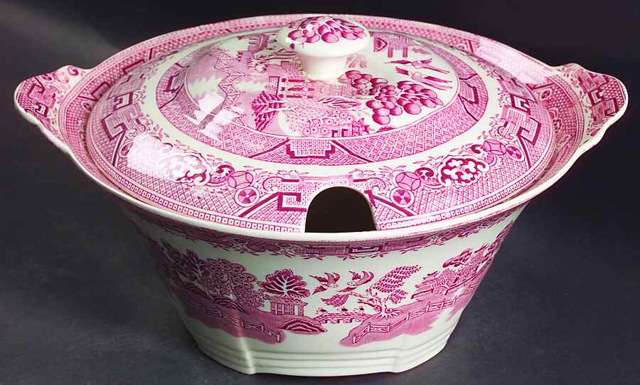 Willow Red (Smooth) Tureen &  Lid by W R Midwinter Ltd-1