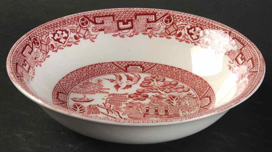 Willow Red (Smooth) Fruit/Dessert (Sauce) Bowl by W R Midwinter Ltd-1