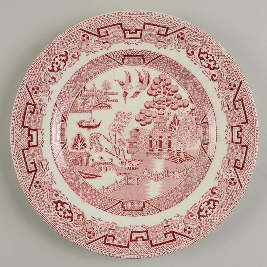 Willow Red (Smooth) Salad Plate by W R Midwinter Ltd-1