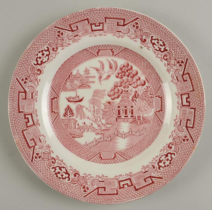 Willow Red (Smooth) Luncheon Plate by W R Midwinter Ltd-1