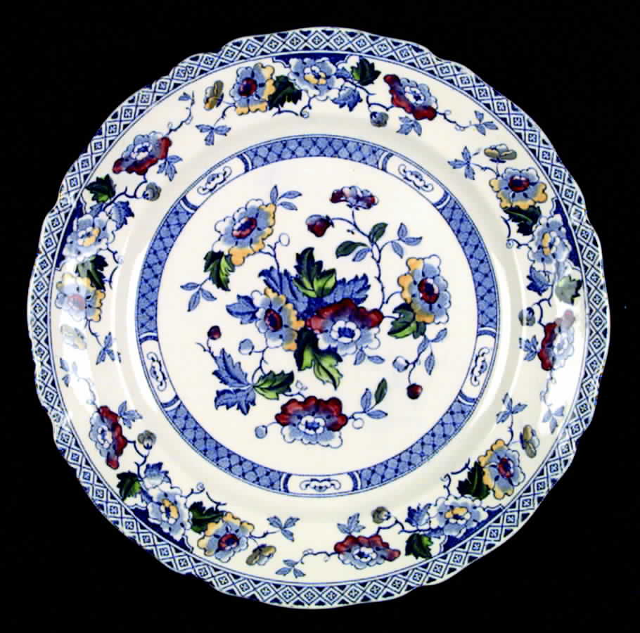 Windsor Blue Multicolor Dinner Plate by W R Midwinter Ltd-1