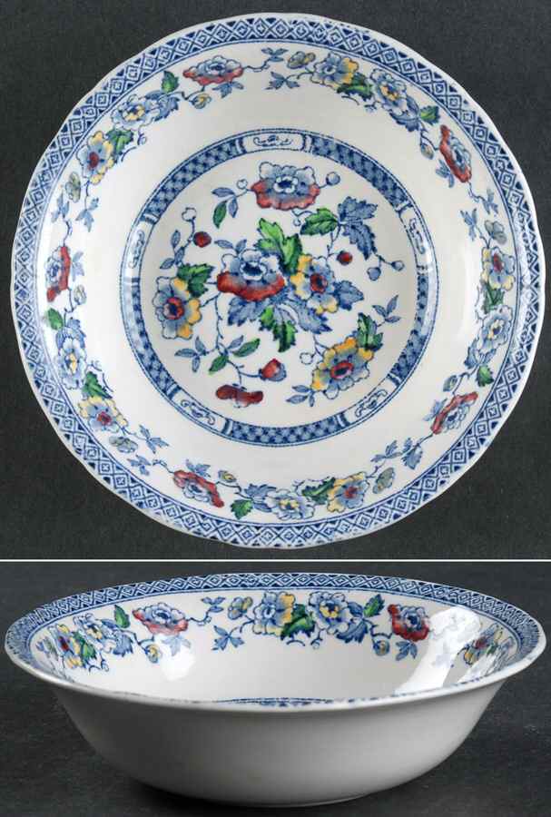 Windsor Blue Multicolor Fruit/Dessert (Sauce) Bowl by W R Midwinter Ltd-1