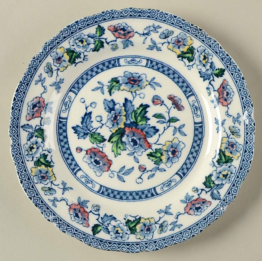 Windsor Blue Multicolor Bread & Butter Plate by W R Midwinter Ltd-1
