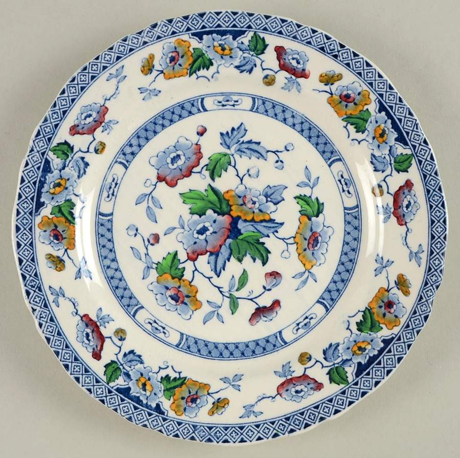 Windsor Blue Multicolor Salad Plate by W R Midwinter Ltd-1