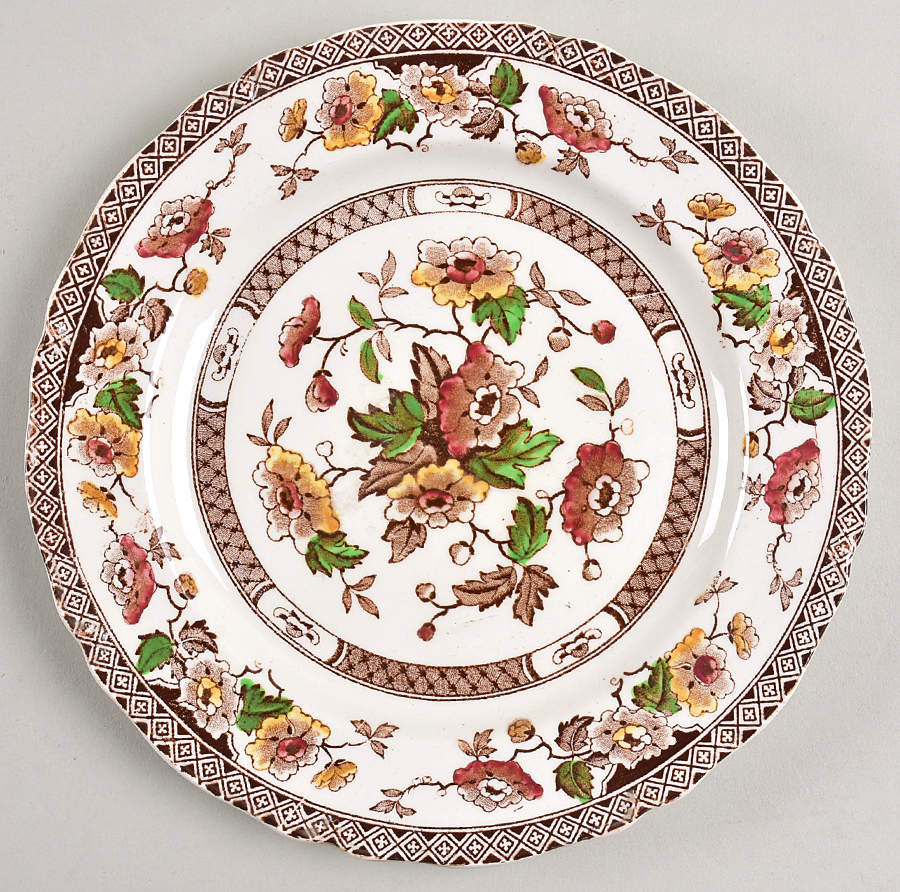 Windsor Brown Multicolor Salad Plate by W R Midwinter Ltd-1