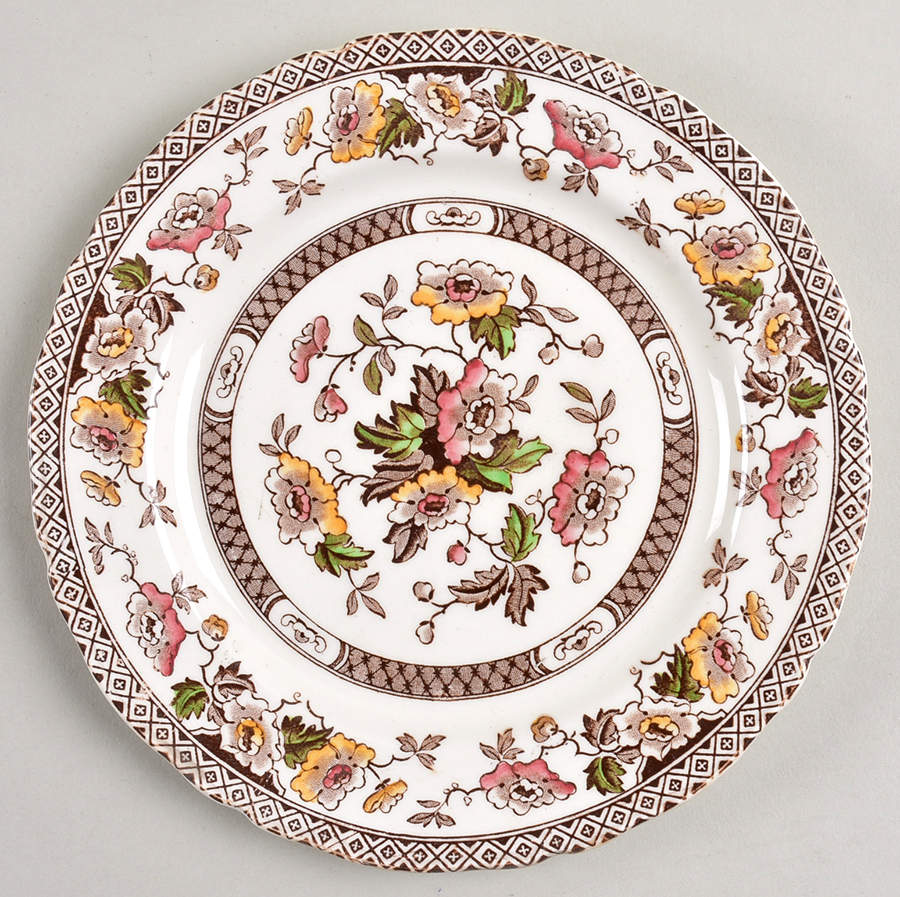 Windsor Brown Multicolor Dessert/Pie Plate by W R Midwinter Ltd-1