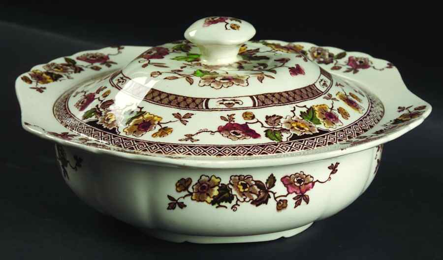 Windsor Brown Multicolor Round Covered Vegetable by W R Midwinter Ltd-1