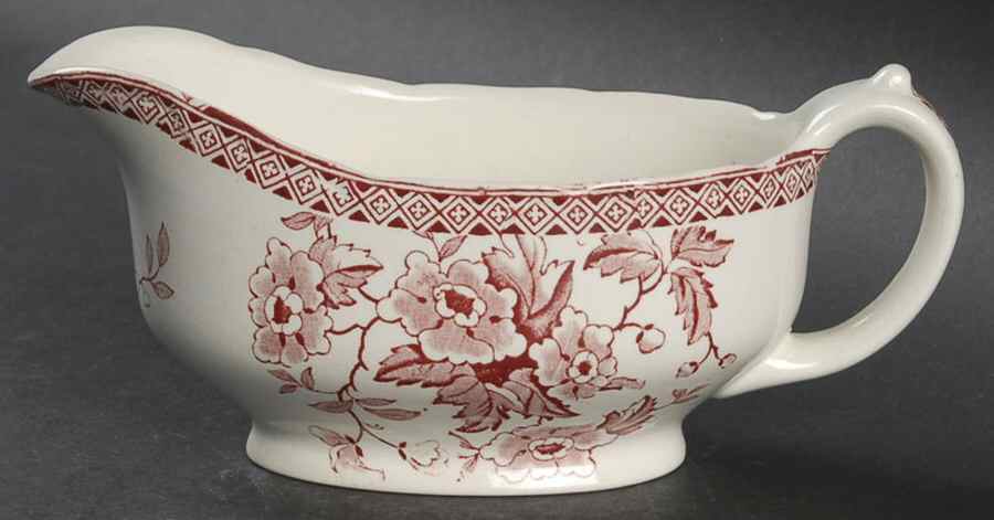 Windsor Red Gravy Boat by W R Midwinter Ltd-1