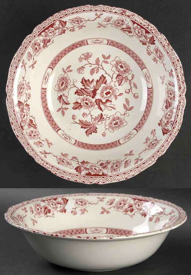 Windsor Red 9" Round Vegetable Bowl by W R Midwinter Ltd-1