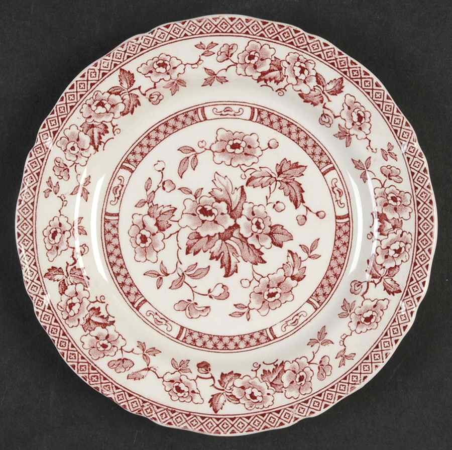 Windsor Red Bread & Butter Plate by W R Midwinter Ltd-1