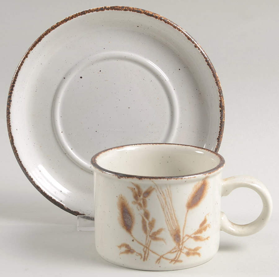 Wild Oats Stonehenge Flat Cup & Saucer Set by W R Midwinter Ltd-1