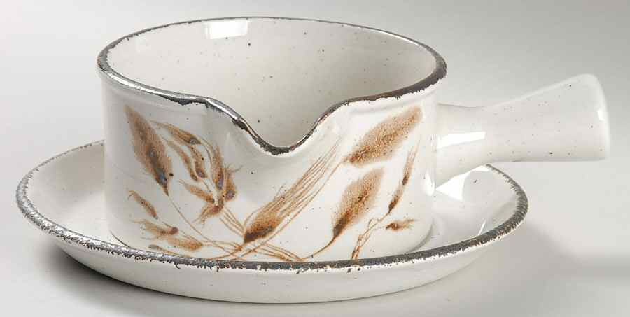 Wild Oats Stonehenge Gravy Boat & Underplate by W R Midwinter Ltd-1