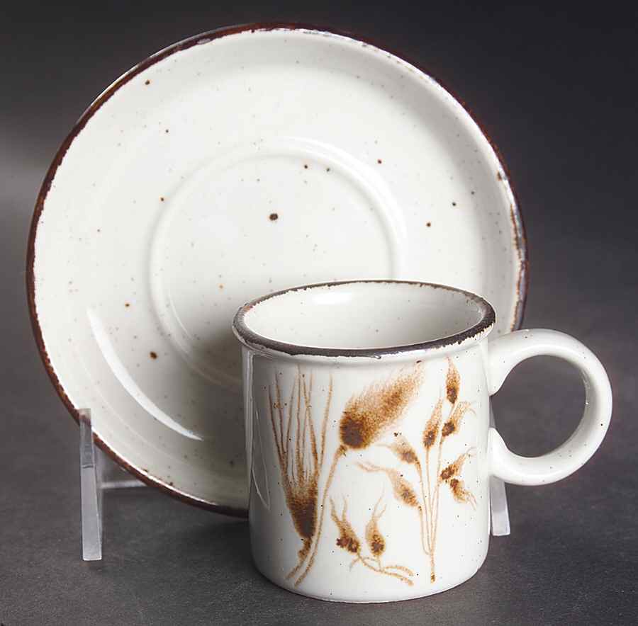 Wild Oats Stonehenge Flat Demitasse Cup & Saucer Set by W R Midwinter Ltd-1
