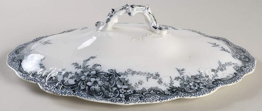 Albemarle-Medway Blue (Transferware) Lid for Oval Vegetable by Alfred Meakin-1