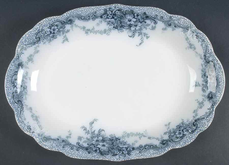 Albemarle-Medway Blue (Transferware) 14" Oval Serving Platter by Alfred Meakin-1