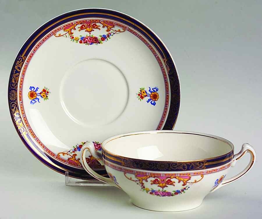 Athol Flat Cream Soup Bowl & Saucer Set by Alfred Meakin-1