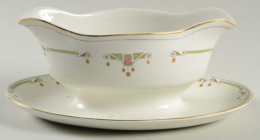 Berkeley Gravy Boat with Attached Underplate by Alfred Meakin-1