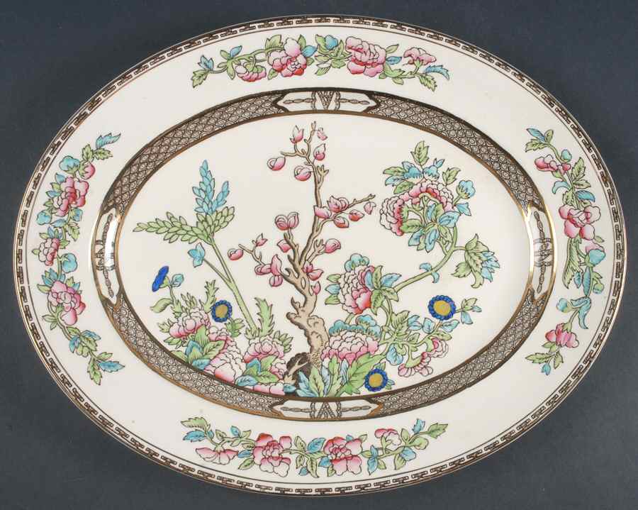 Bengal Tree 14" Oval Serving Platter by Alfred Meakin-1