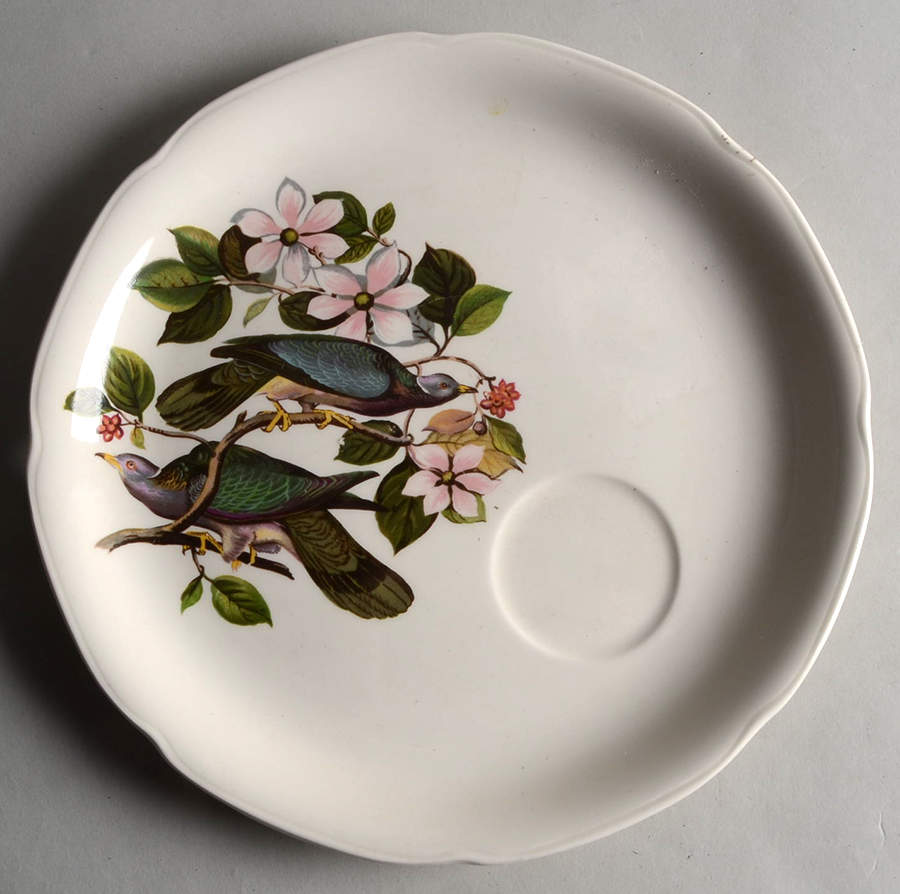 Birds of America (Embossed Floral Rim) Snack Plate for Snack Set That Uses the Flat Cup by Alfred Meakin-1