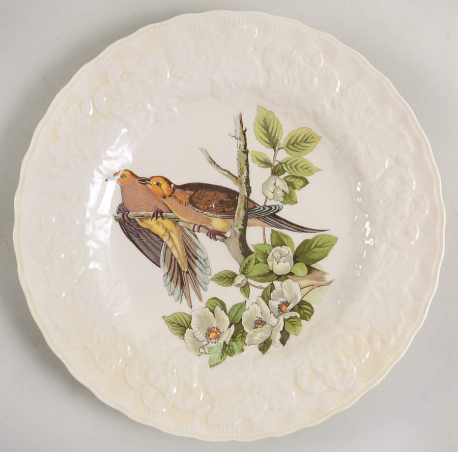 Birds of America (Embossed Floral Rim) Luncheon Plate by Alfred Meakin-1