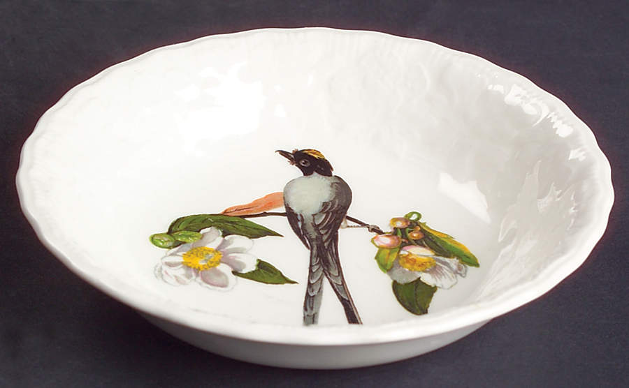 Birds of America (Embossed Floral Rim) Fruit/Dessert (Sauce) Bowl by Alfred Meakin-1