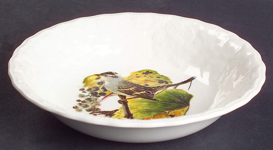 Birds of America (Embossed Floral Rim) Fruit/Dessert (Sauce) Bowl by Alfred Meakin-1