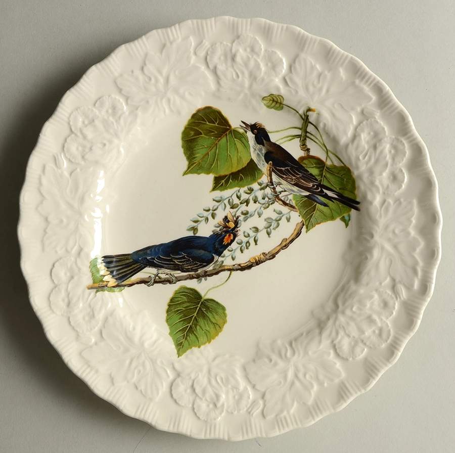 Birds of America (Embossed Floral Rim) Luncheon Plate by Alfred Meakin-1