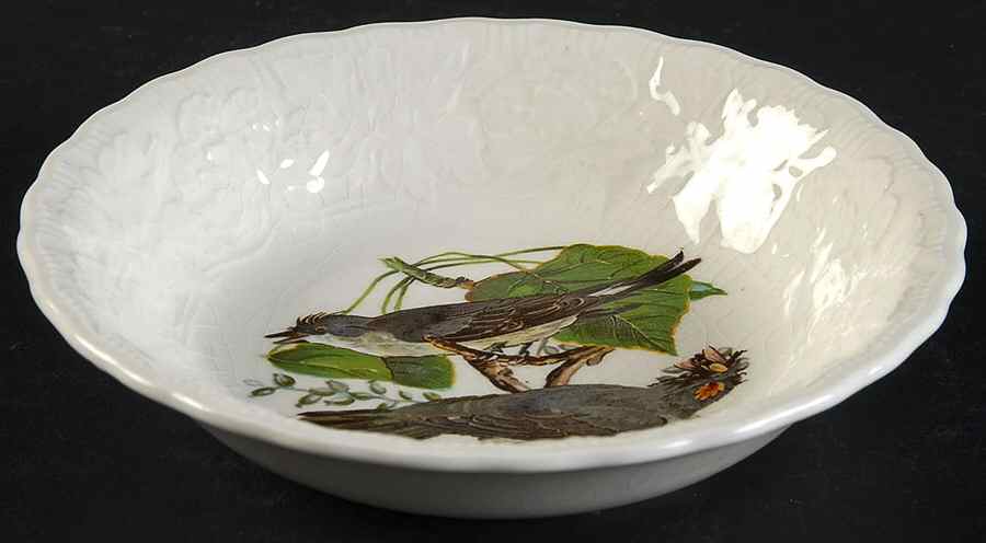 Birds of America (Embossed Floral Rim) Fruit/Dessert (Sauce) Bowl by Alfred Meakin-1