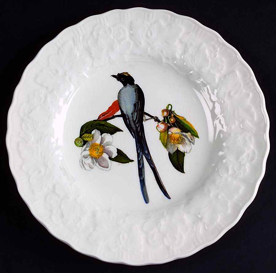 Birds of America (Embossed Floral Rim) Bread & Butter Plate by Alfred Meakin-1