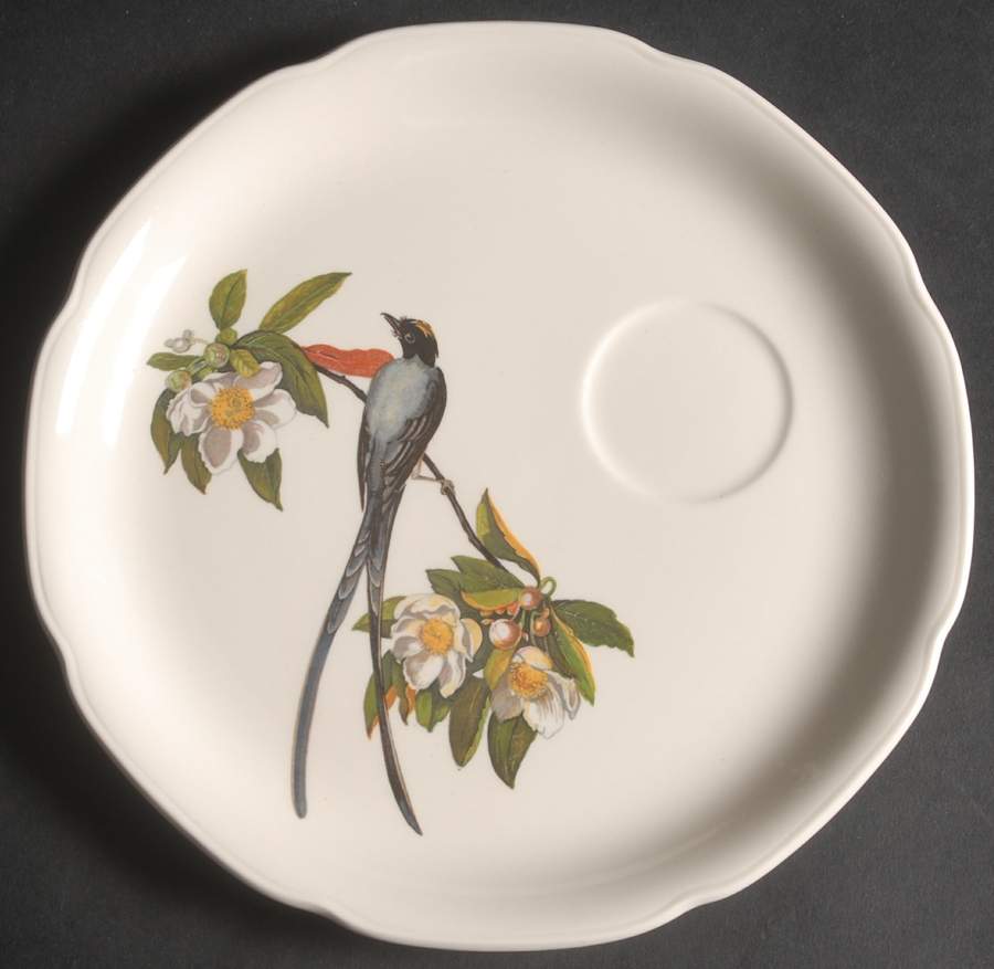 Birds of America (Embossed Floral Rim) Snack Plate for Snack Set That Uses the Flat Cup by Alfred Meakin-1