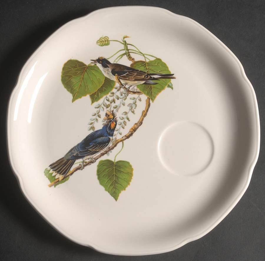Birds of America (Embossed Floral Rim) Snack Plate for Snack Set That Uses the Flat Cup by Alfred Meakin-1