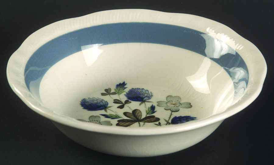 Blue Clover (Raised Edge) Fruit/Dessert (Sauce) Bowl by Alfred Meakin-1
