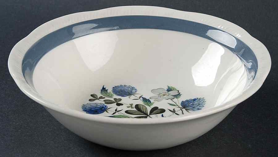 Blue Clover (Raised Edge) Coupe Cereal Bowl by Alfred Meakin-1