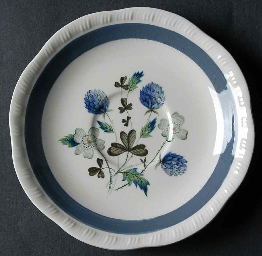 Blue Clover (Raised Edge) Saucer by Alfred Meakin-1