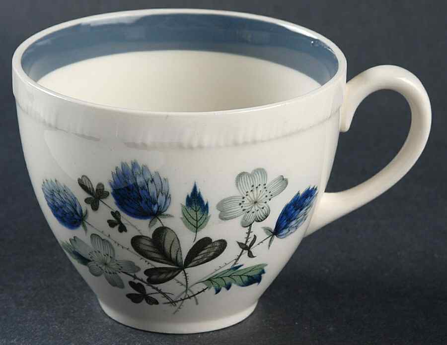 Blue Clover (Raised Edge) Flat Cup by Alfred Meakin-1