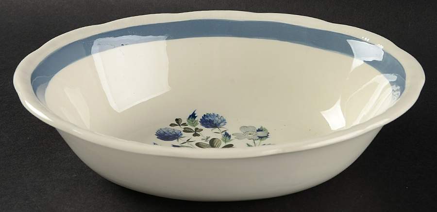 Blue Clover (Raised Edge) 9" Oval Vegetable Bowl by Alfred Meakin-1