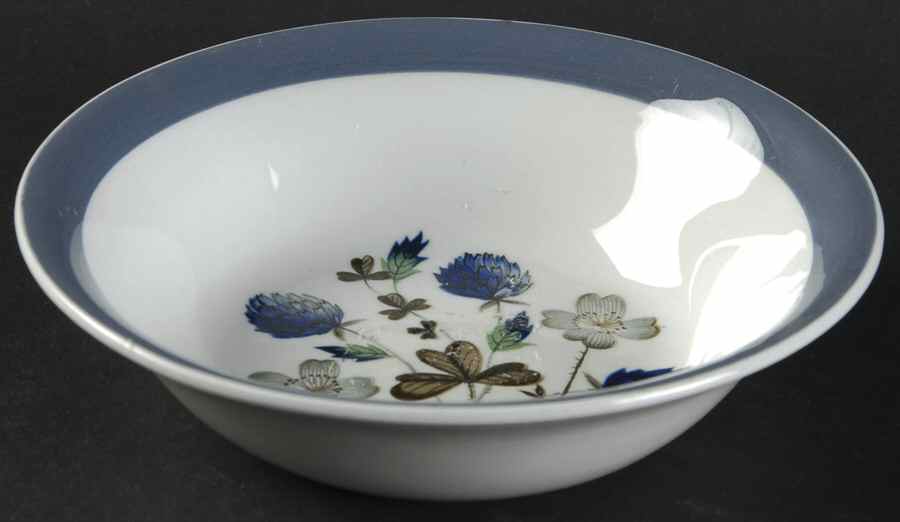 Blue Clover (Smooth Edge) Fruit/Dessert (Sauce) Bowl by Alfred Meakin-1