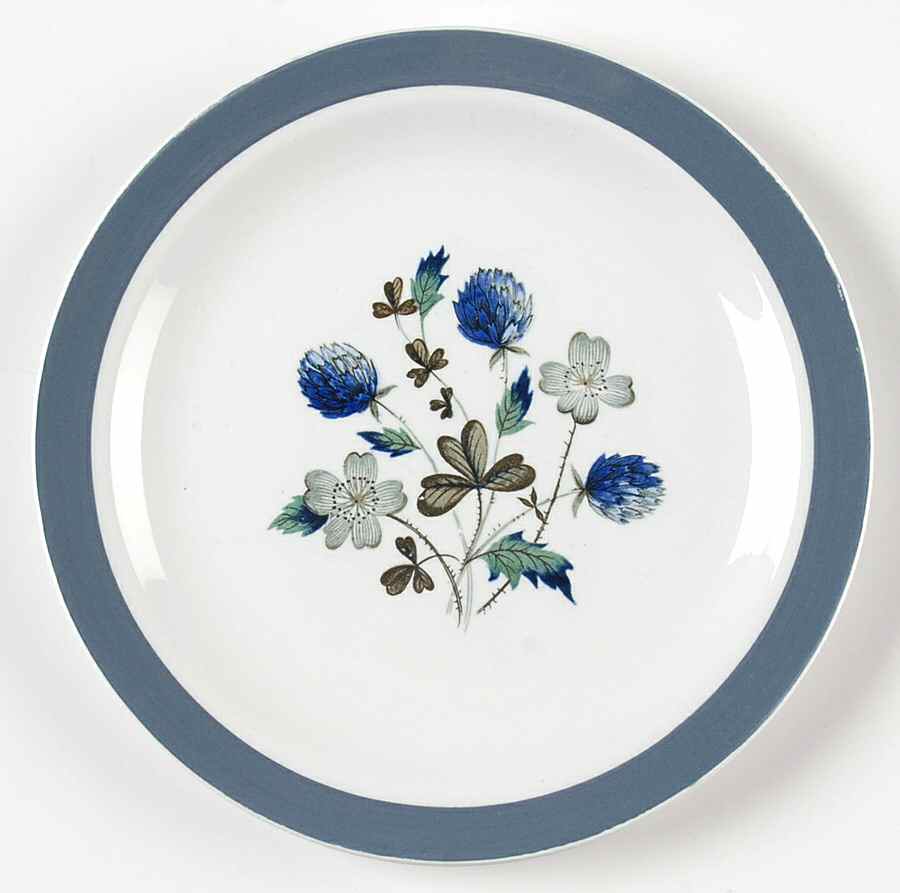 Blue Clover (Smooth Edge) Bread & Butter Plate by Alfred Meakin-1