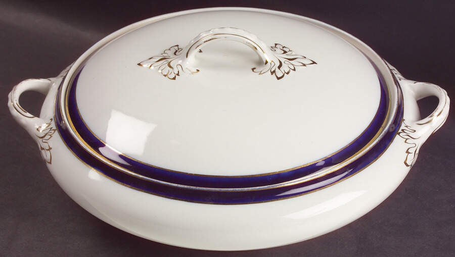 Bleu De Roi Round Covered Vegetable by Alfred Meakin-1