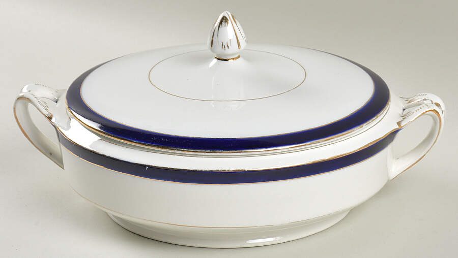 Bleu De Roi Round Covered Vegetable by Alfred Meakin-1