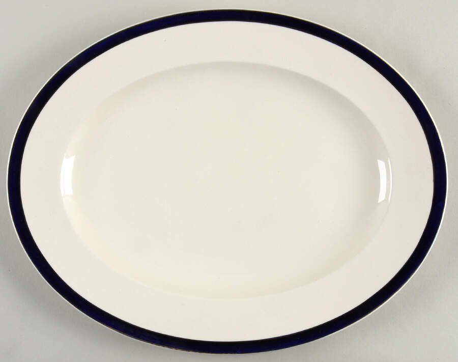 Bleu De Roi 14" Oval Serving Platter by Alfred Meakin-1