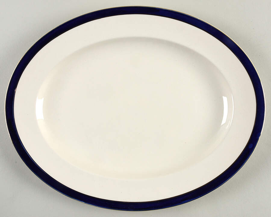 Bleu De Roi 12" Oval Serving Platter by Alfred Meakin-1